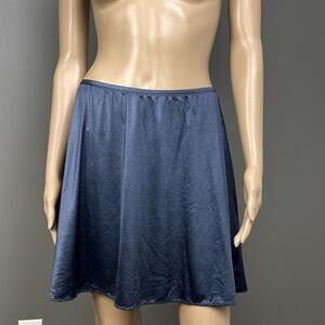 Vintage Sears Half Slip Skirt Second Skin Satin Slate Blue Size Large Nylon